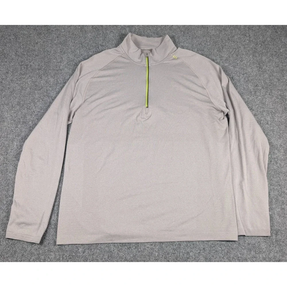 Lululemon Metal Vent Tech 1/2 Zip‎ Pullover Mens XL Light Gray Athletic